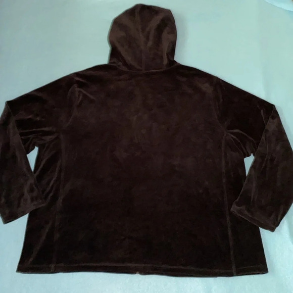 GLORIA VANDERBILT SPORT velour zip up drawstring hoodie long sleeve NEW size 2X - Picture 3 of 13